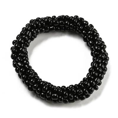 Crochet Glass Beads Braided Stretch Bracelet