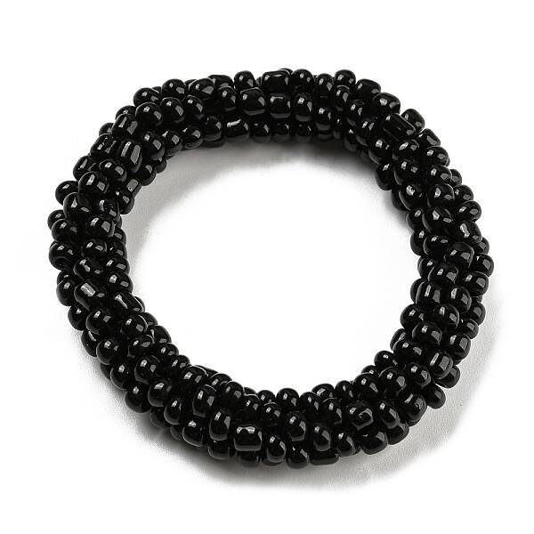 Crochet Glass Beads Braided Stretch Bracelet
