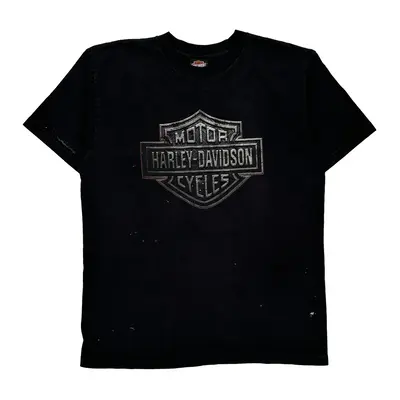 Harley Davidson Graphic T-Shirt - XL Black Cotton
