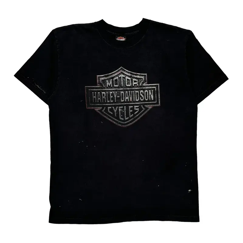 Harley Davidson Graphic T-Shirt - XL Black Cotton