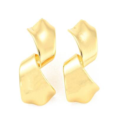 Rack Plating Brass Twist Stud Earrings