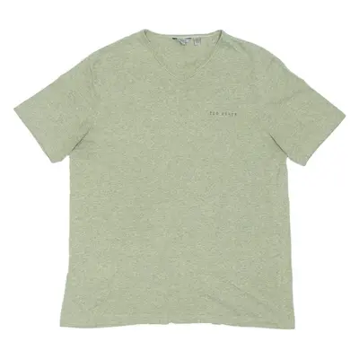 TED BAKER Mens T-Shirt Green V-Neck M