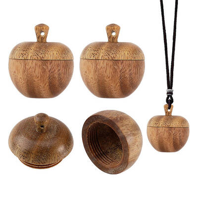 Wood Apple Box Jewelry Pendants