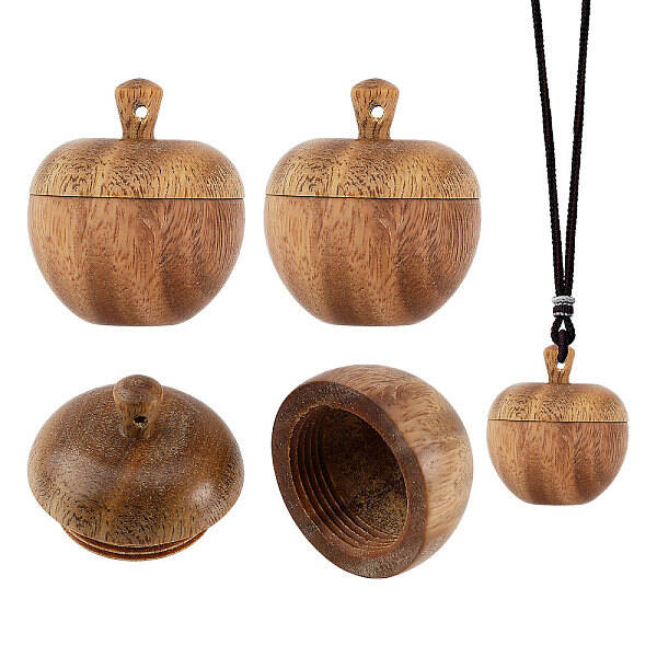 Wood Apple Box Jewelry Pendants
