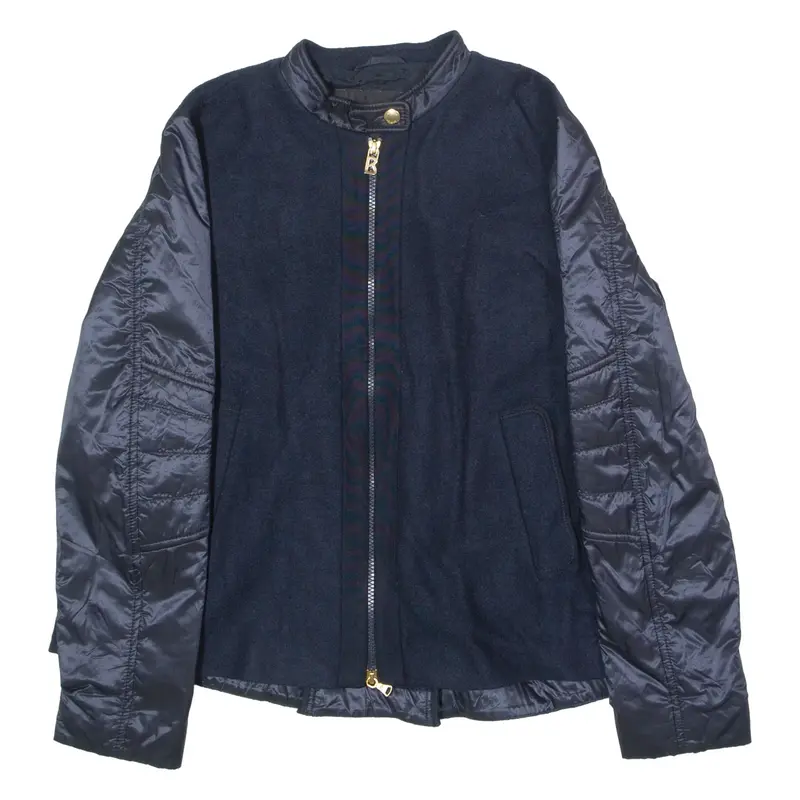 BOGNER Womens Jacket Blue Wool Colourblock UK 12