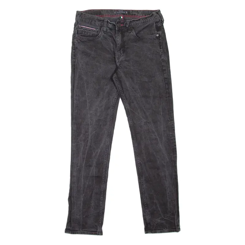 TOMMY HILFIGER Denton Mens Jeans Black Slim Straight W32 L32