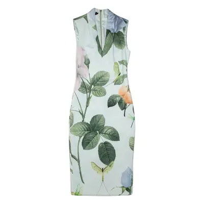 TED BAKER Womens Pencil Dress Blue Floral Sleeveless Midi XS