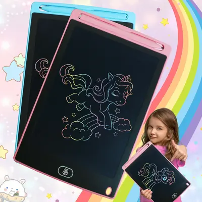 2 Pack Kids LCD Writing Tablet – 8.5” Colorful Doodle Board, Erasable & Reusable Drawing Pad, Best Educational Gift for T...