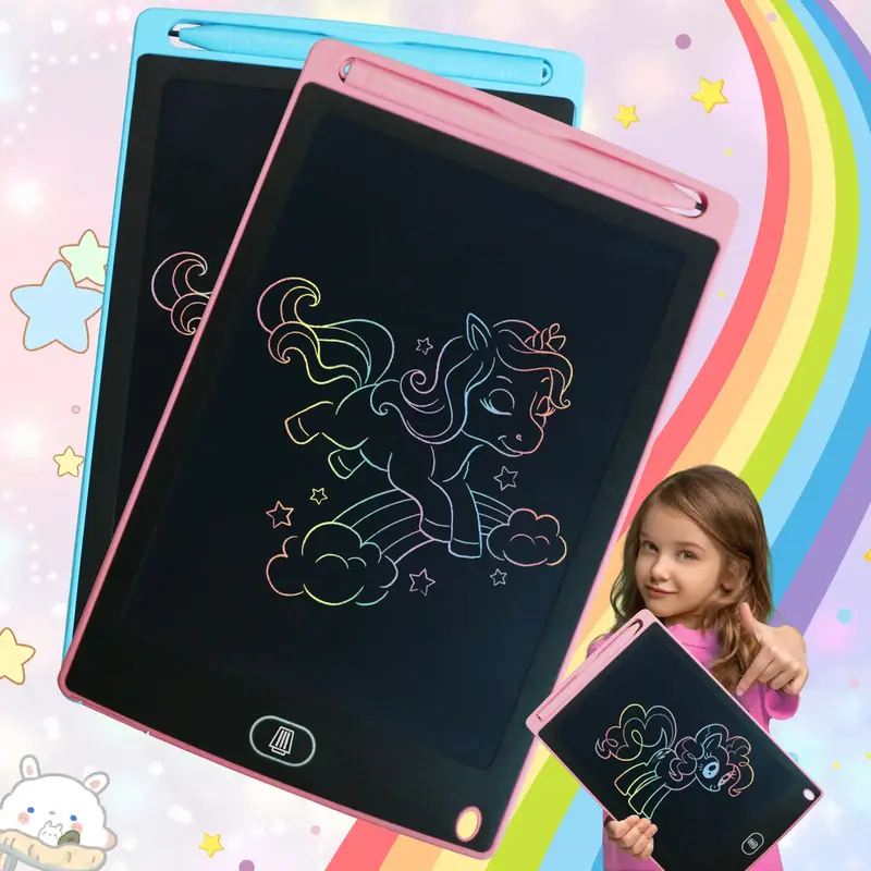2 Pack Kids LCD Writing Tablet – 8.5” Colorful Doodle Board, Erasable & Reusable Drawing Pad, Best Educational Gift for T...
