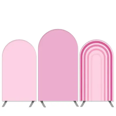 Aperturee Rainbow Theme Pink Birthday Party Arch Backdrop Kit | Circle Arch Backdrop Diy | Round Arch Backdrop Cover | Weddin...