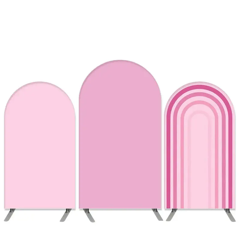Aperturee Rainbow Theme Pink Birthday Party Arch Backdrop Kit | Circle Arch Backdrop Diy | Round Arch Backdrop Cover | Weddin...