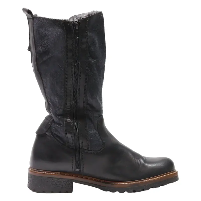 TAMARIS Snow Boots Black Leather Womens UK 7