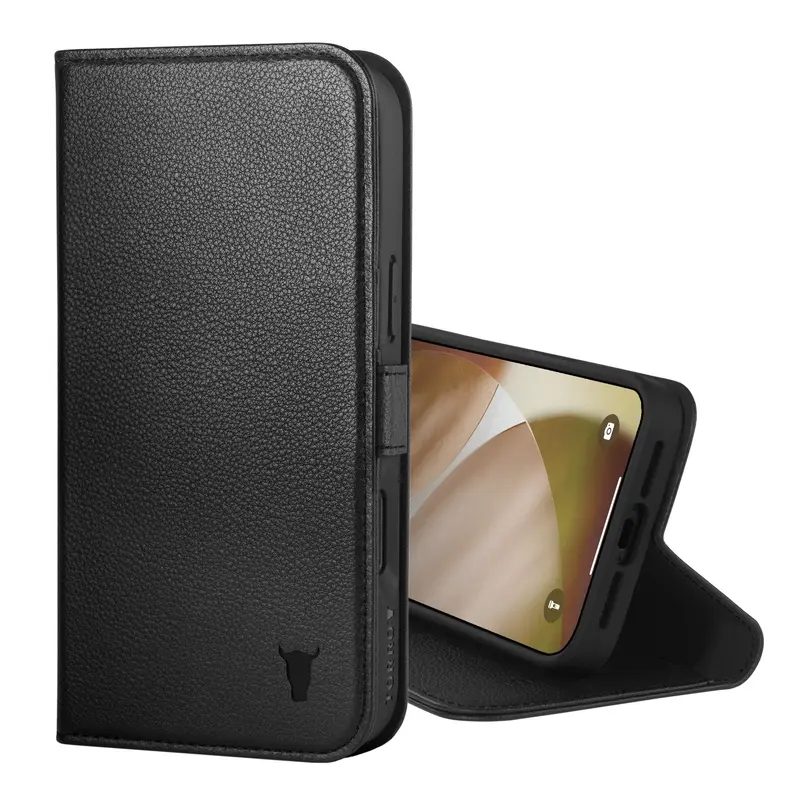 Apple iPhone 18 Pro Max / 17 Pro Max Leather Wallet Case (MagSafe Charging) - Black
