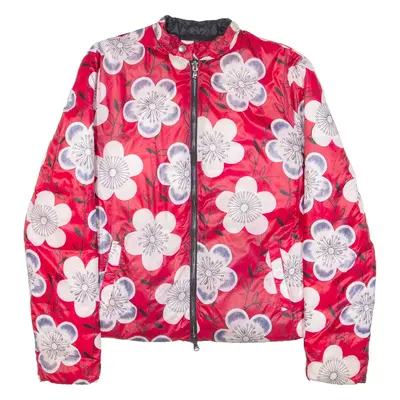 EMPORIO ARMANI Reversible Insulated Womens Puffer Jacket Red Floral M
