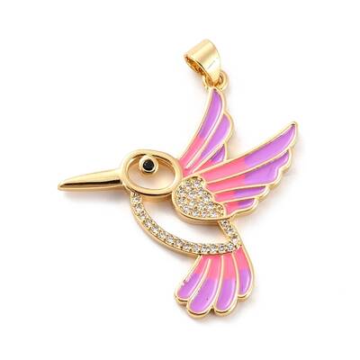 Brass Micro Pave Clear Cubic Zirconia Pendants