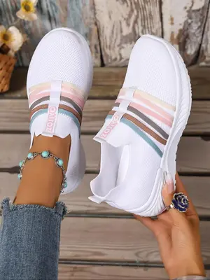 Women's Fashionable Lace Up Low Top Sneakers, Casual Comfortable Breathable Sports Shoes, Female All-match Round Toe Shoes fo...