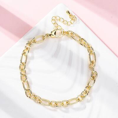 Brass Figaro Chain Bracelets for Women Men