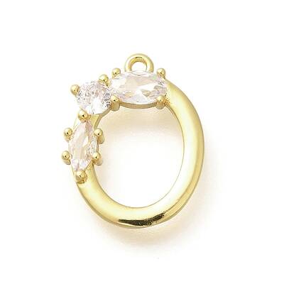 Brass Micro Pave Cubic Zirconia Pendants