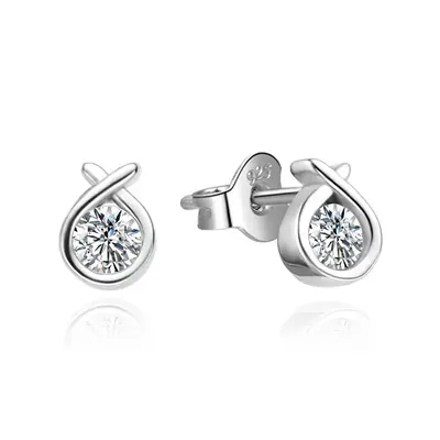 Agato Elegant silver earrings with zirconia AGUP3536
