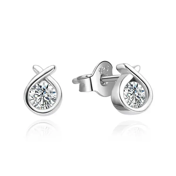 Agato Elegant silver earrings with zirconia AGUP3536