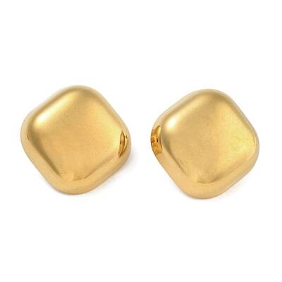304 Stainless Steel Square Stud Earrings for Women