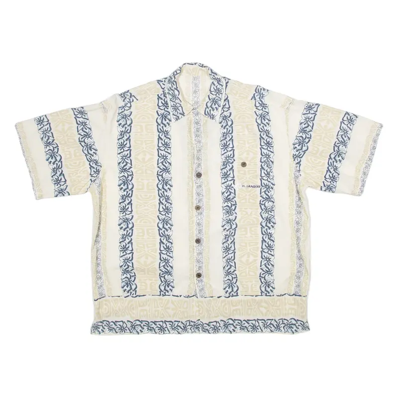 Mens Shirt Cream Floral 2XL