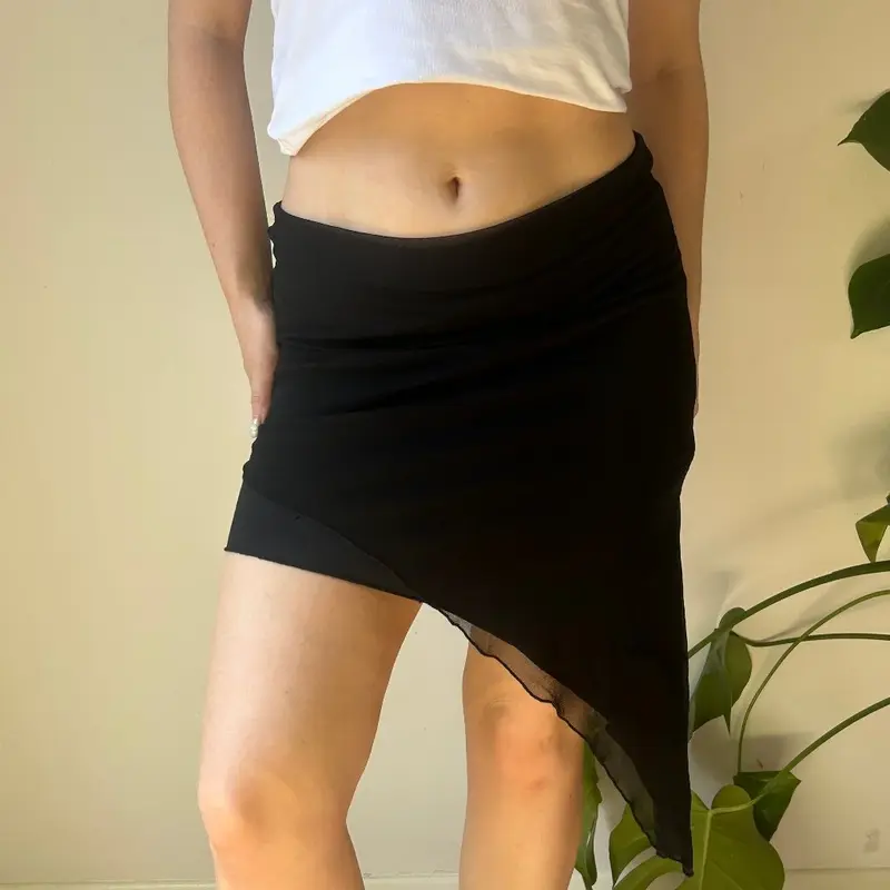 Unbranded Asymmetric Skirt - Medium Black Polyester