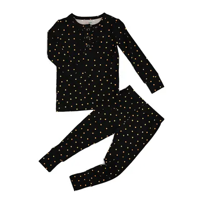 Hope Gold Dot Ruffle Two Piece set Toddler Outfit Bamboo