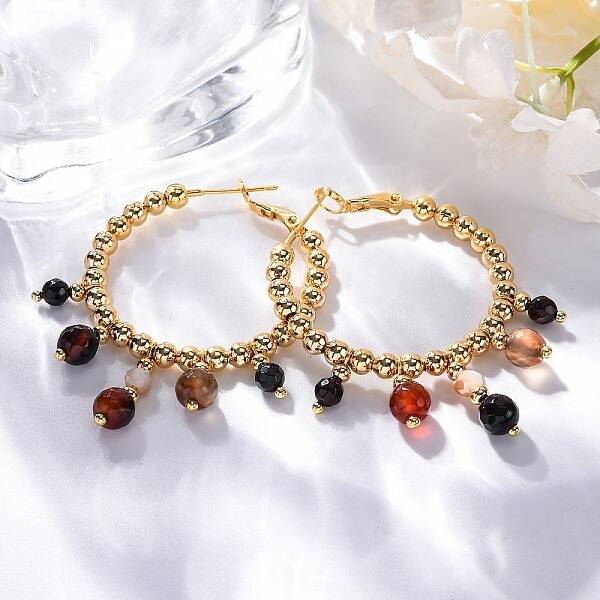 Brass Round Hoop Earrings