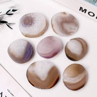 Natural Agate Slices Display Decorations
