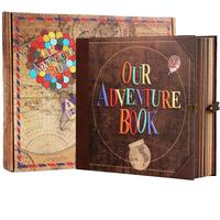 Our Adventure Book 8.66 * 7.67 inches 146 pages Travel Diary Album Scrapbook, Retro Style Travel Souvenir, Retro Message Book...
