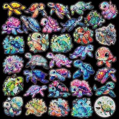 50Pcs Sea ??Turtle PVC Waterproof Stickers