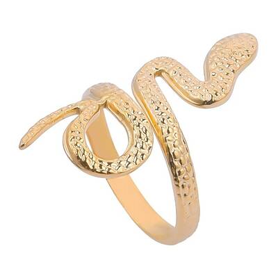 Snake Stainless Steel Open Cuff Ring for Women