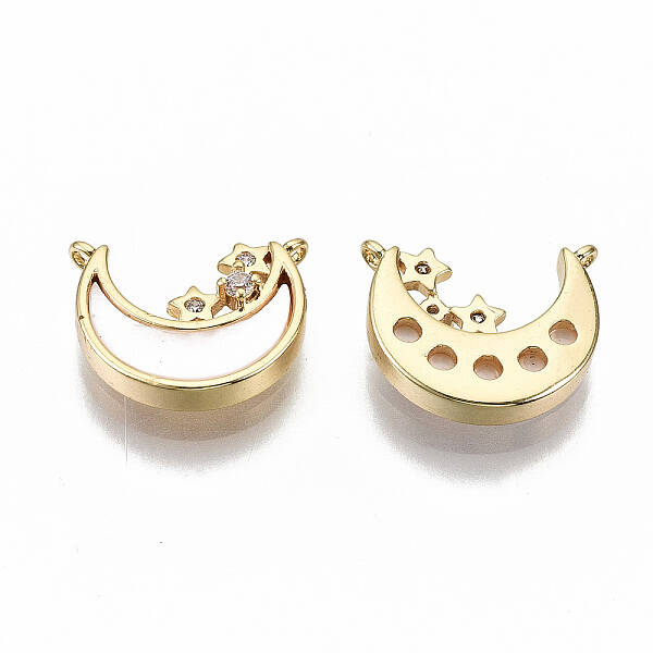 Brass Micro Pave Clear Cubic Zirconia Charms