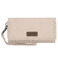 Wrangler Wallet Women Trifold RFID Wristlet Wallet for Women Clutch Purse with Card Holder