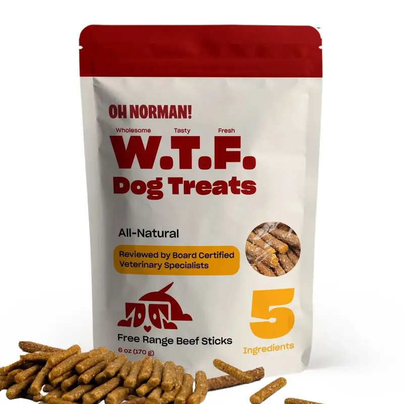 WTF Treats: Free Range Beef Jerky - Soft Beef Jerky Dog Treats by Kaley Cuoco, Healthy Dog Treats, All Life Stages and Breeds...