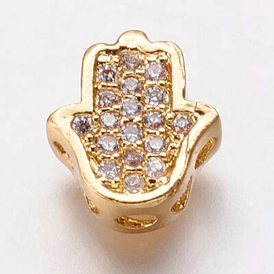 Brass Cubic Zirconia Beads