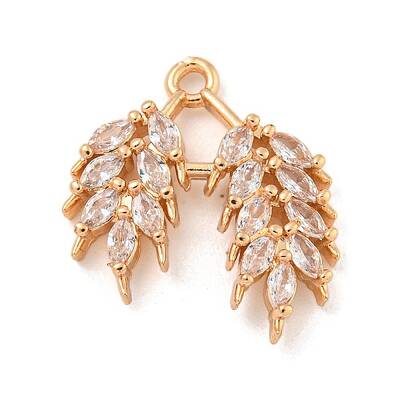Brass Micro Pave Clear Cubic Zirconia Pendants