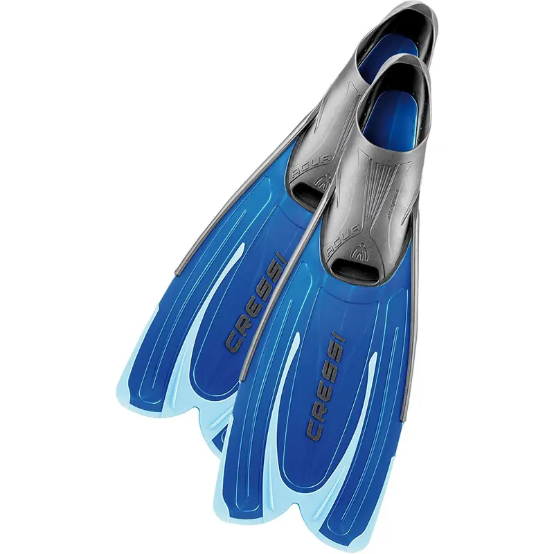 Open Box Cressi Agua Full Foot Fins, Blue, Size - US Man 5.5/6.5 | US Lady 6.5/7.5 | EU 37/38