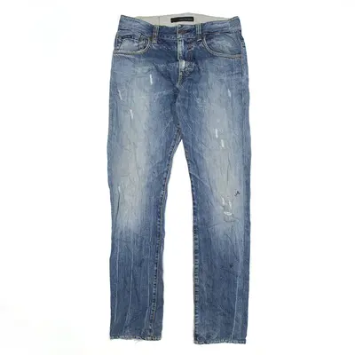 CALVIN KLEIN JEANS Distressed Jeans Blue Denim Slim Straight Mens W32 L34