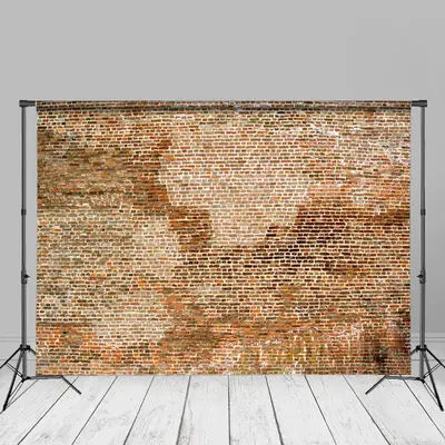 Large Old Shabby Red Brick Wall Backdrop For Photo - Aperturee