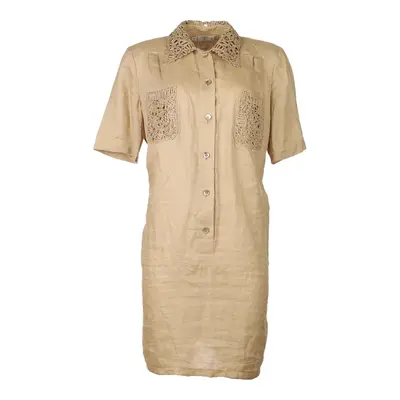 Miss V Valentino Midi Dress - XL Beige Cotton