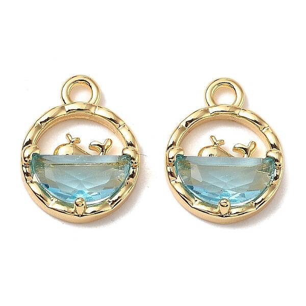 Brass Micro Pave Cubic Zirconia Charms
