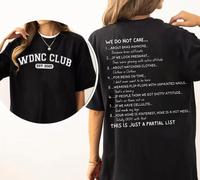 We Do Not Care Club T Shirt, 2 Side WDNC Club Shirt, WDNC We Do Not Care Club T-Shirt, Perimenopause Shirt , Unisex Short Sle...