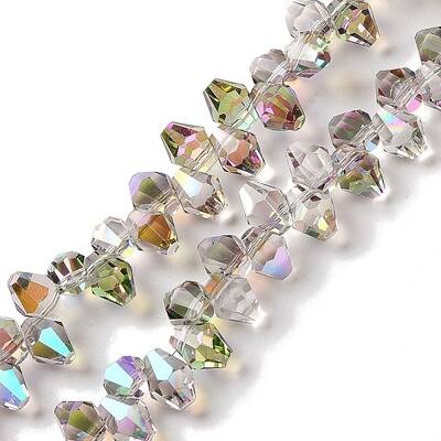 Half Rainbow Plated Electroplate Beads Strands