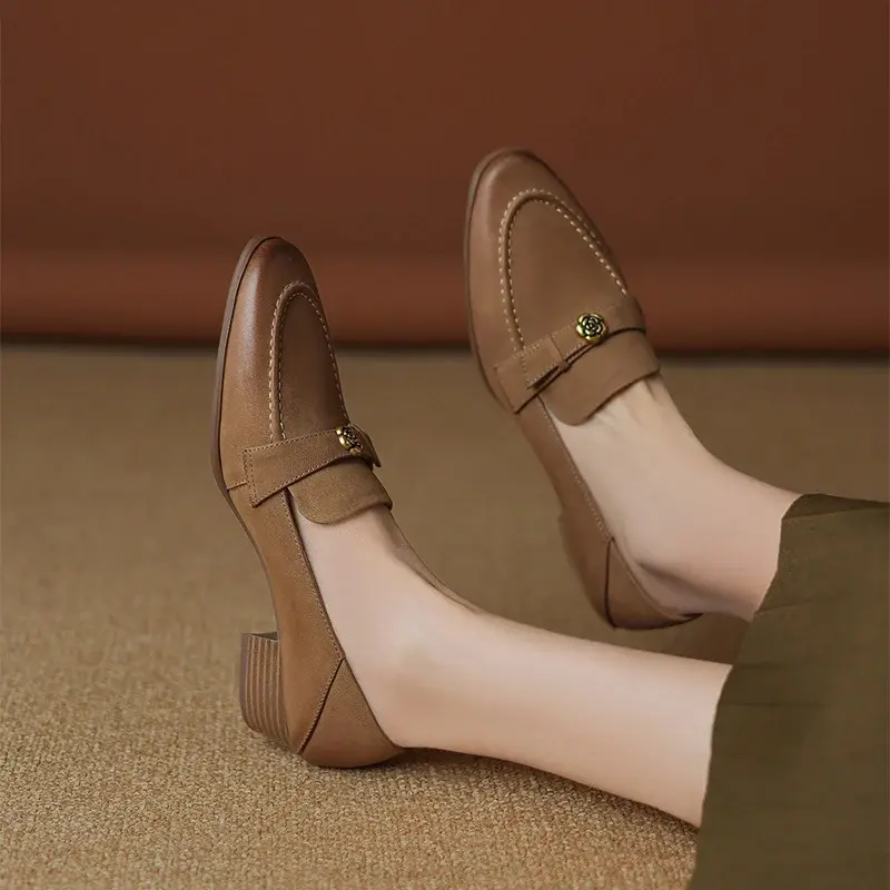 CHIKO Beckett Round Toe Block Heels Loafers Shoes