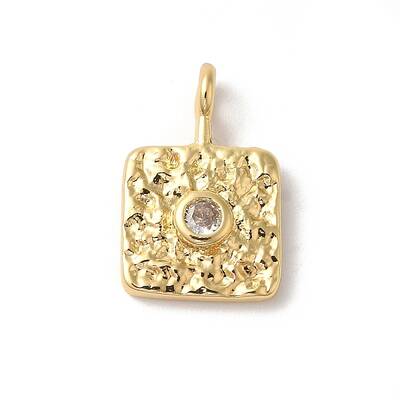 Rack Plating Brass Clear Cubic Zirconia Pendants