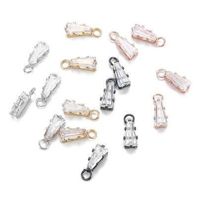 Brass Clear Cubic Zirconia Charms