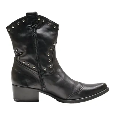 MURATTI Cowboy Boots Black Leather Womens UK 7