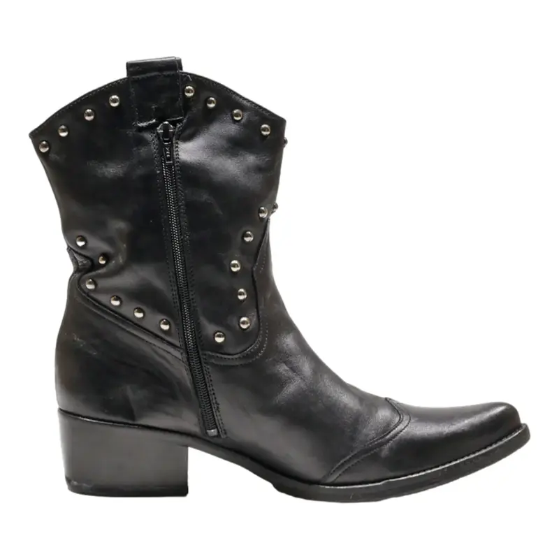 MURATTI Cowboy Boots Black Leather Womens UK 7